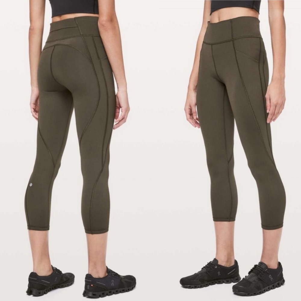 Lululemon Women's Time To Sweat Crop *23" Dark Olive Size 4